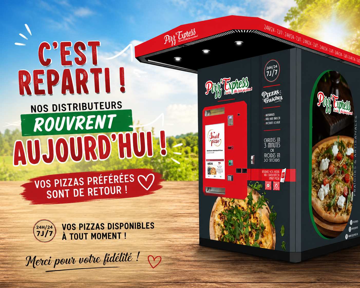 Les distributeurs PIZZ’Express sont de retour ! 🍕